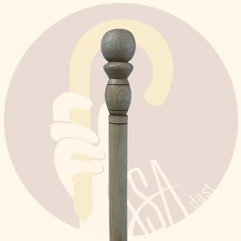 Walnut One-Piece Two-Tone Cane, Royal Model - تصویر 2