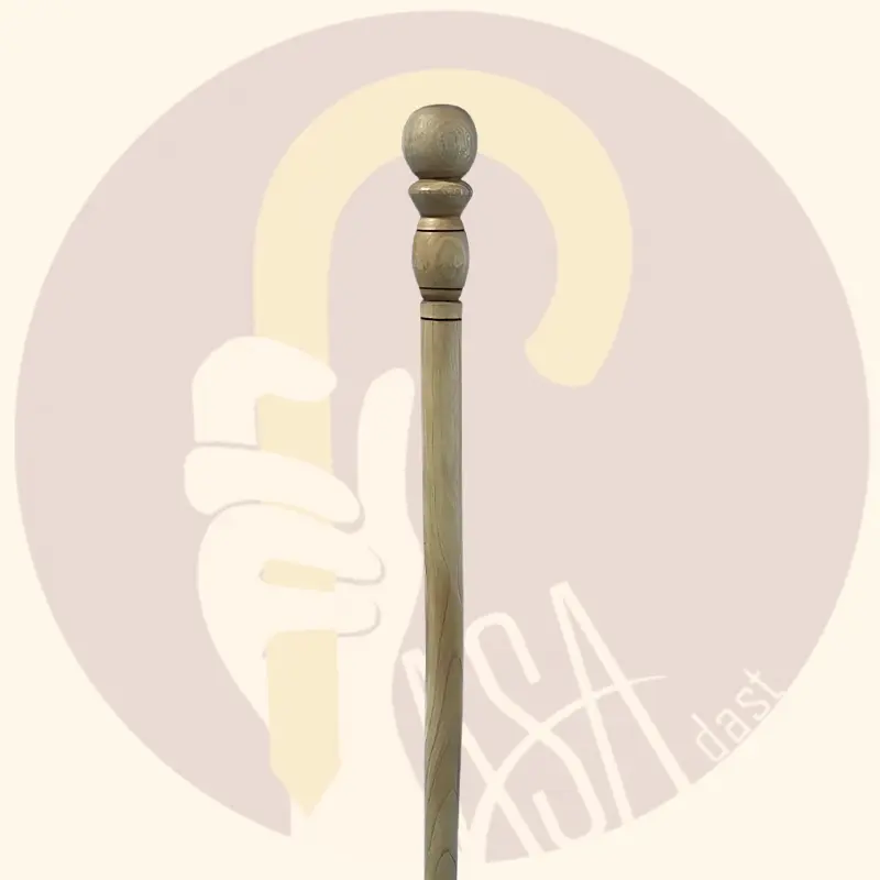 Walnut One-Piece Two-Tone Cane, Royal Model - تصویر 3