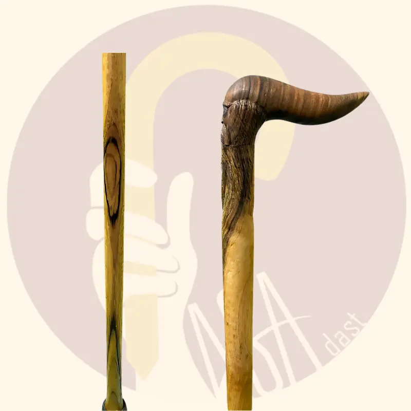 Carved Walnut Cane – Asar Model