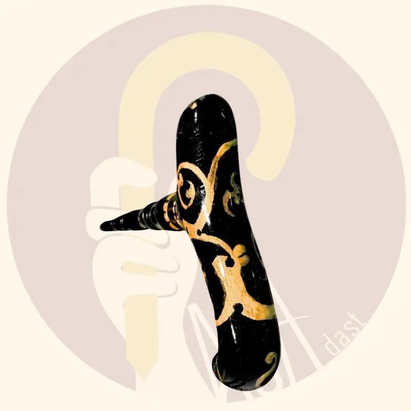 Golden Carbon Ergonomic Wooden Cane - تصویر 3